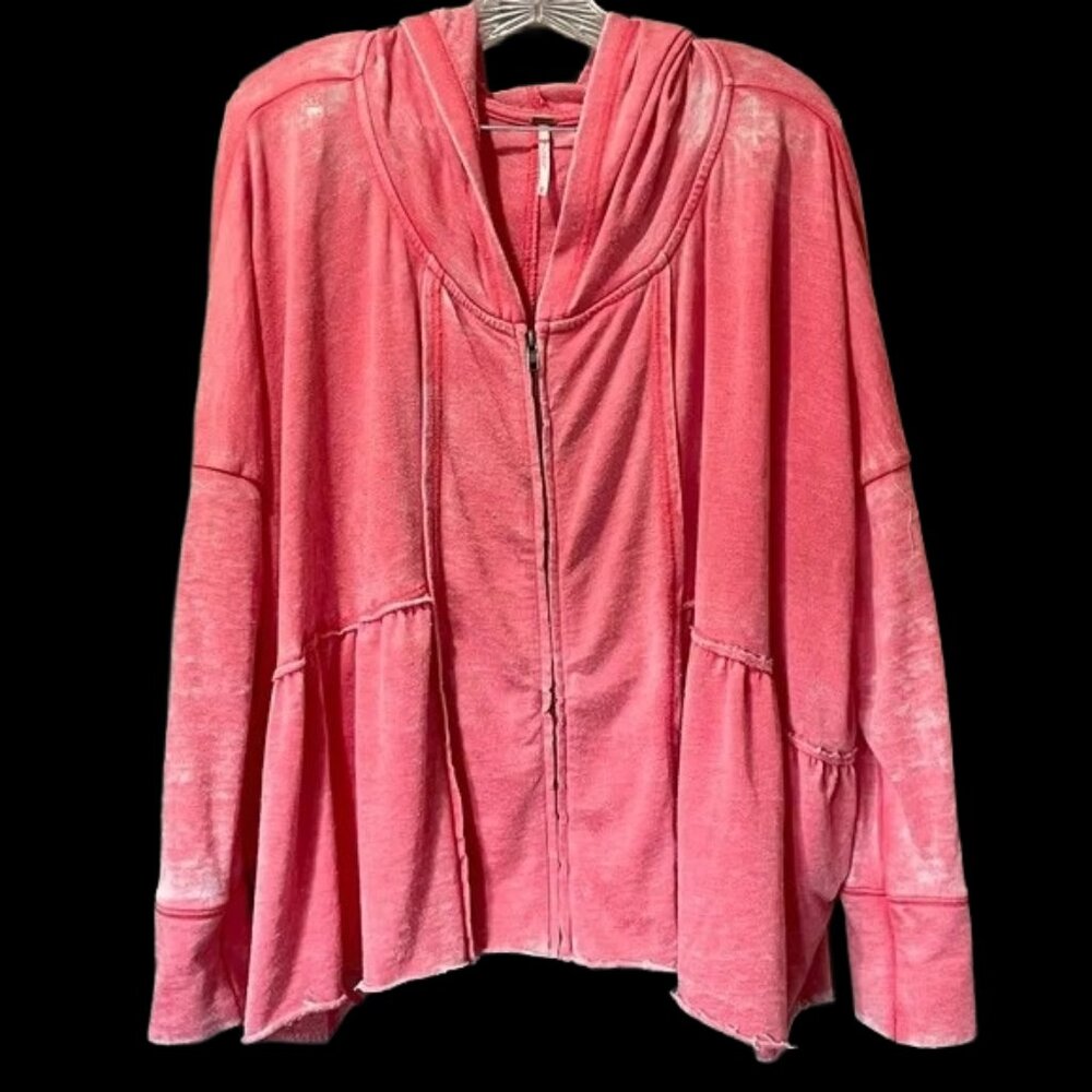 Free People Coral Knit Medium Zippered Hoodie